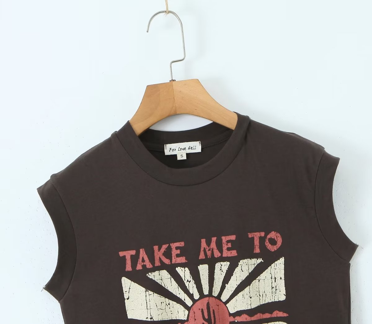 Sleeveless Printed Vest T shirt: Stylish Round Neck Pullover Tops