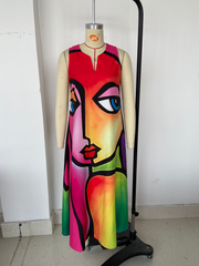 Women Summer Daily Abstract A line Maxi Dress