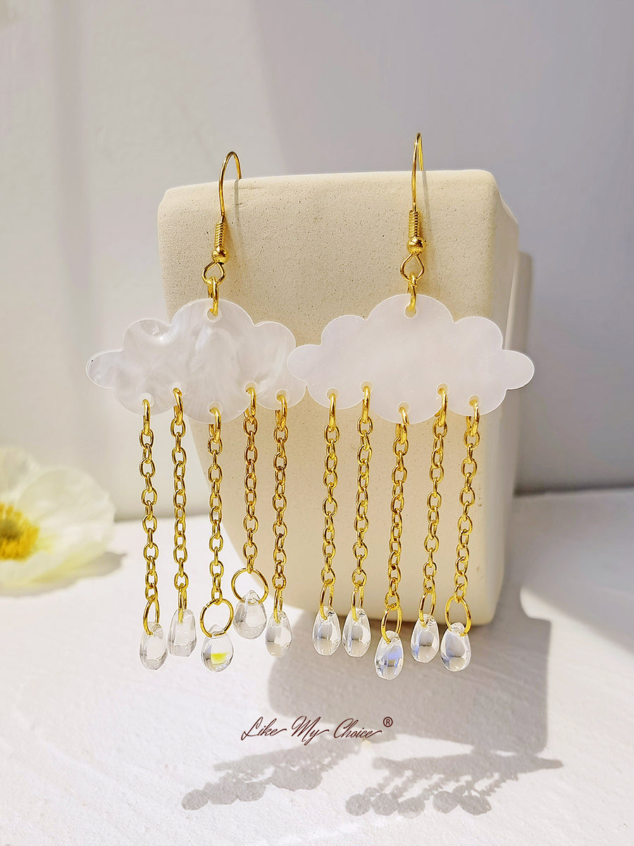 Cloud Crystal Teardrop Boho Earrings