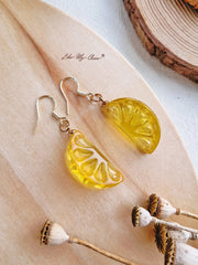 Sweet Lemon  Resin Fruit Earrings