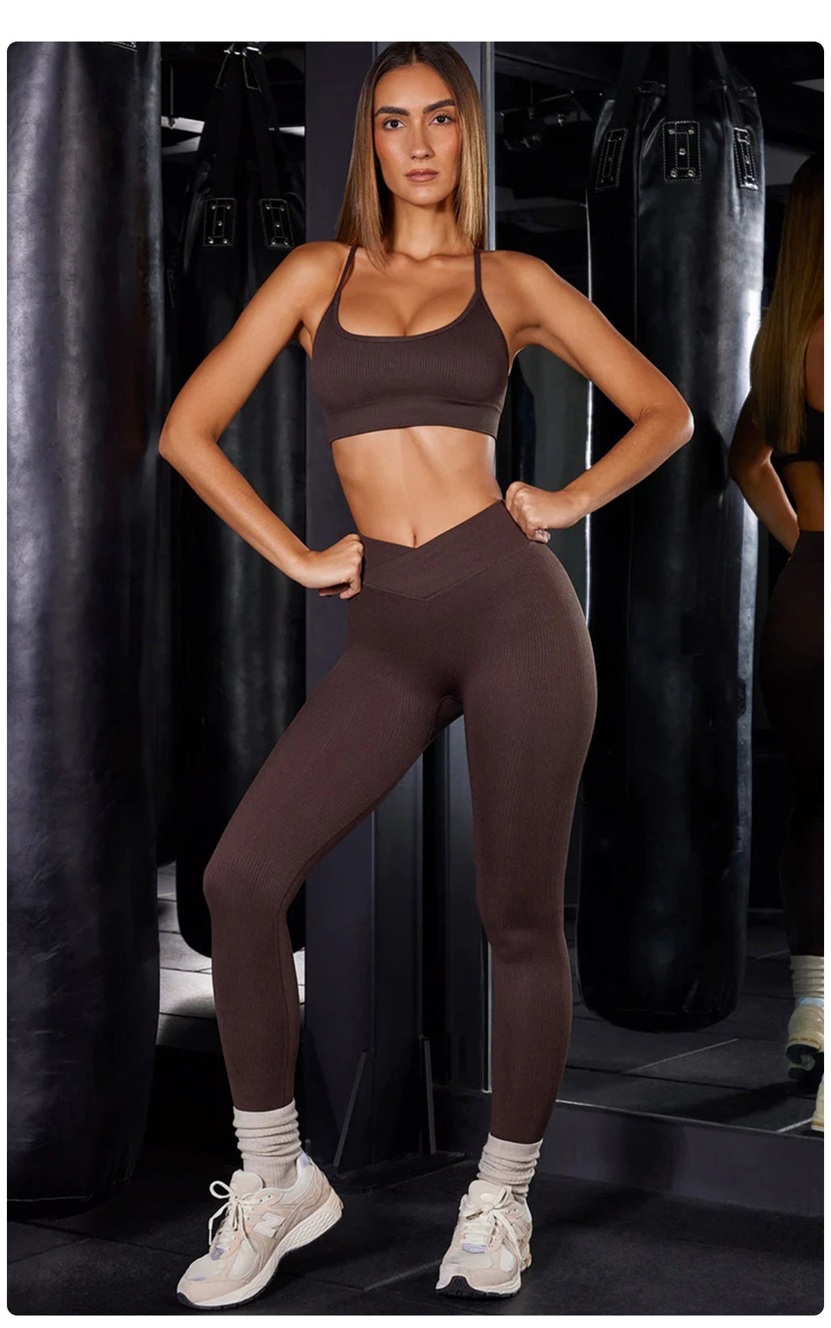 Thread High Waist Hip Lift Shorts Fitness Trousers Sports Bra Seamless Knitted Yoga Clothes Women Suit