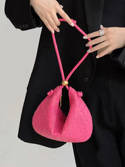 Geometric Split-Joint Woven Zipper Bags Handbags