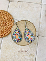 Colourful Teardrop Boho Earrings