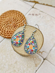 Colourful Teardrop Boho Earrings