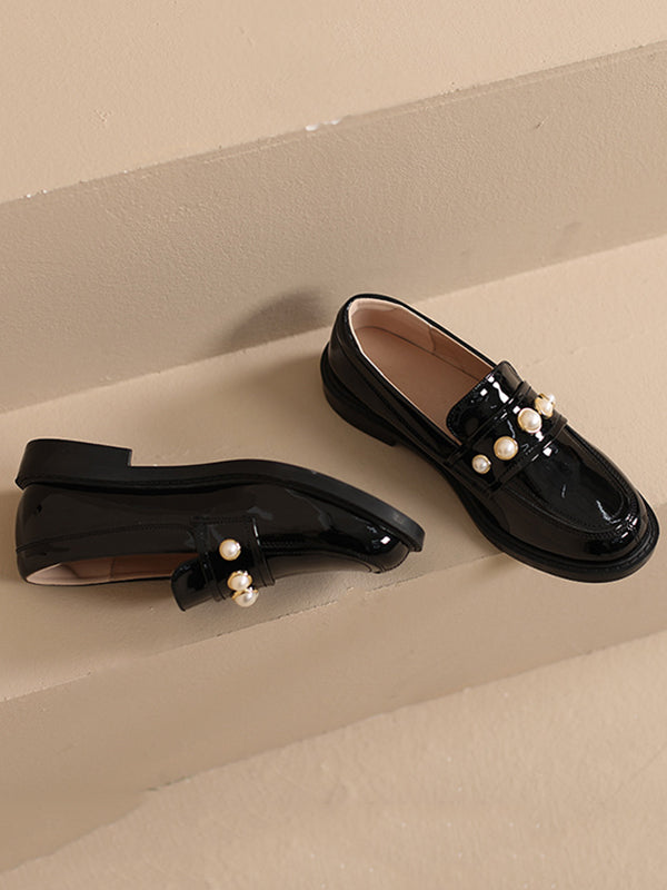 Round-Toe Split-Joint Loafers