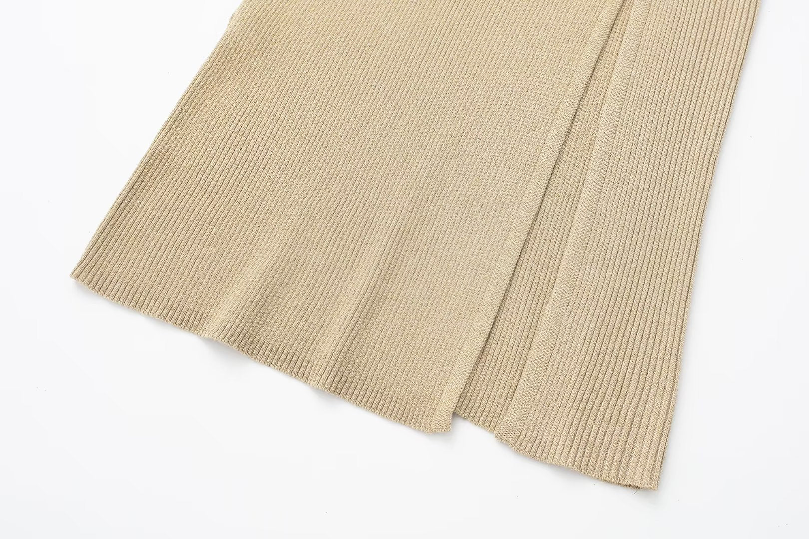 Autumn All Match Metal Thread Knitted Midi Skirt Knit Blouse