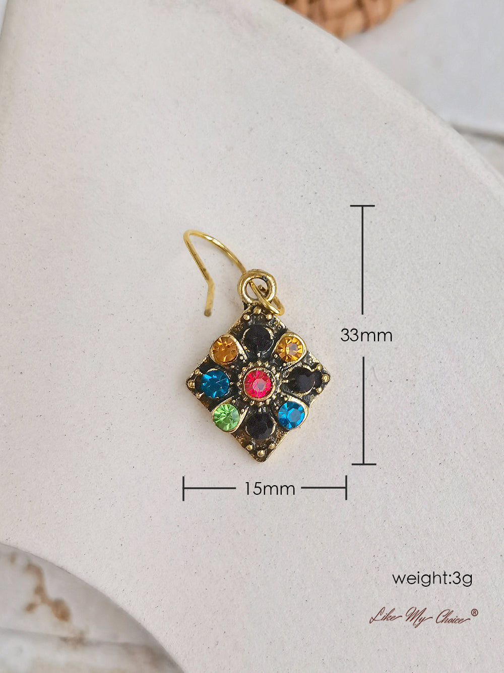 Small colorful boho earrings