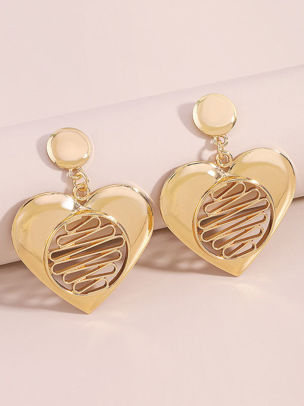 Heart Shape Hollow Drop Earrings