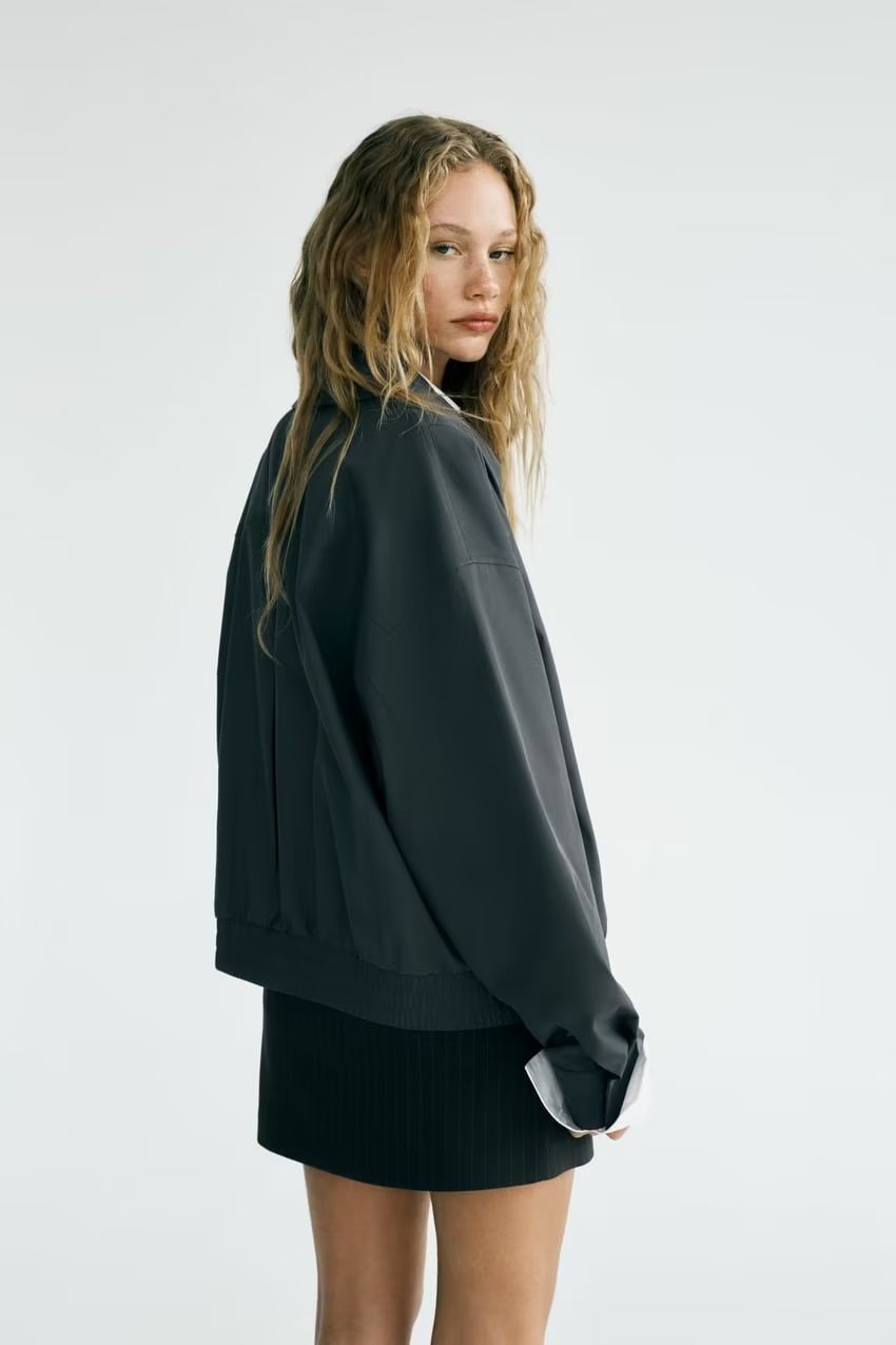 Women Clothing French Straight Bomber Jacket