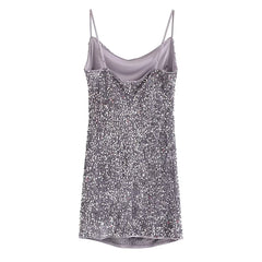 Fall Women Clothing Sexy Sequin Slip Dress