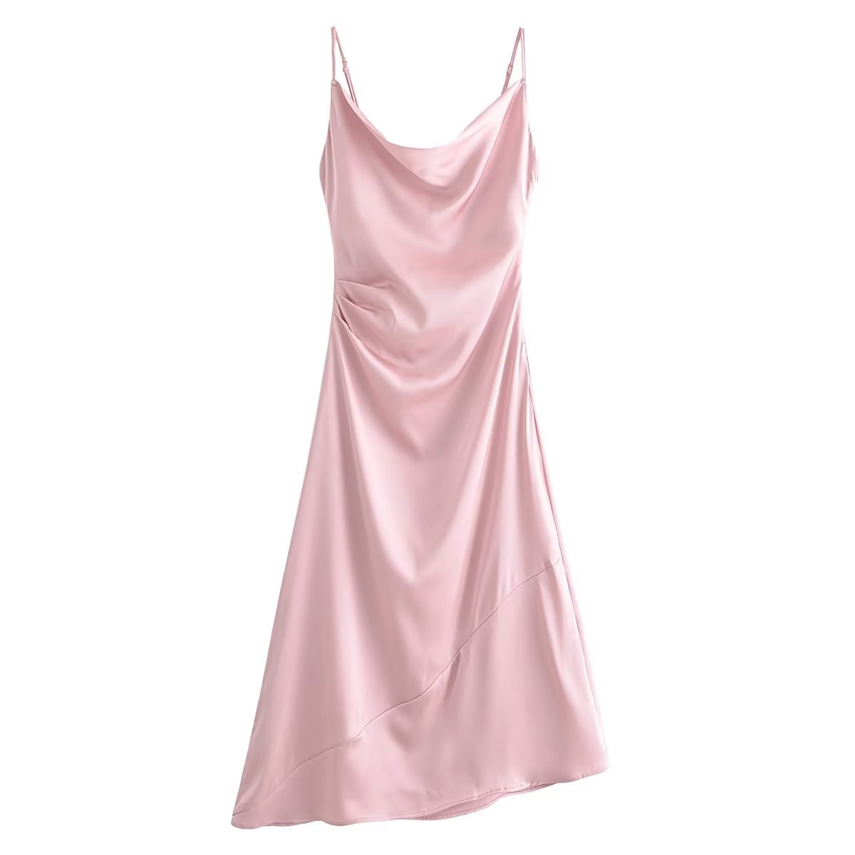 Fall Women Elegant Silk Satin Texture Cami Dress