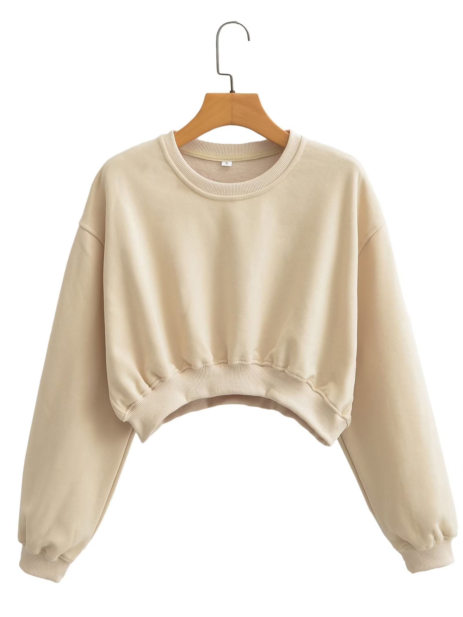 Autumn Three Color round Neck Sweater Solid Color Short Top