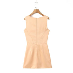 Summer Orange Solid Sexy Sling Party Dress