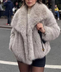 Luxurious Faux Mink Fur Winter Coat – Socialite Top