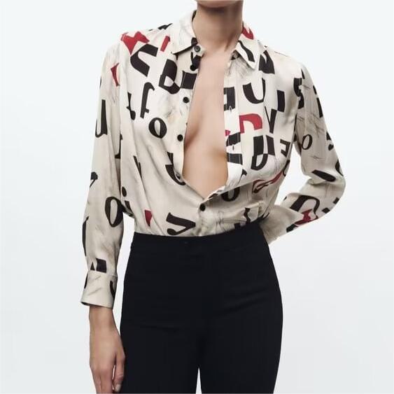 Winter Women’s Wild Slimming Printed Shirt – Slim Fit Top for Cold Weather