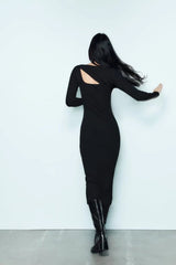 Women’s Hollow Out Cutout Bottoming Dress for Autumn Winter Coat Match