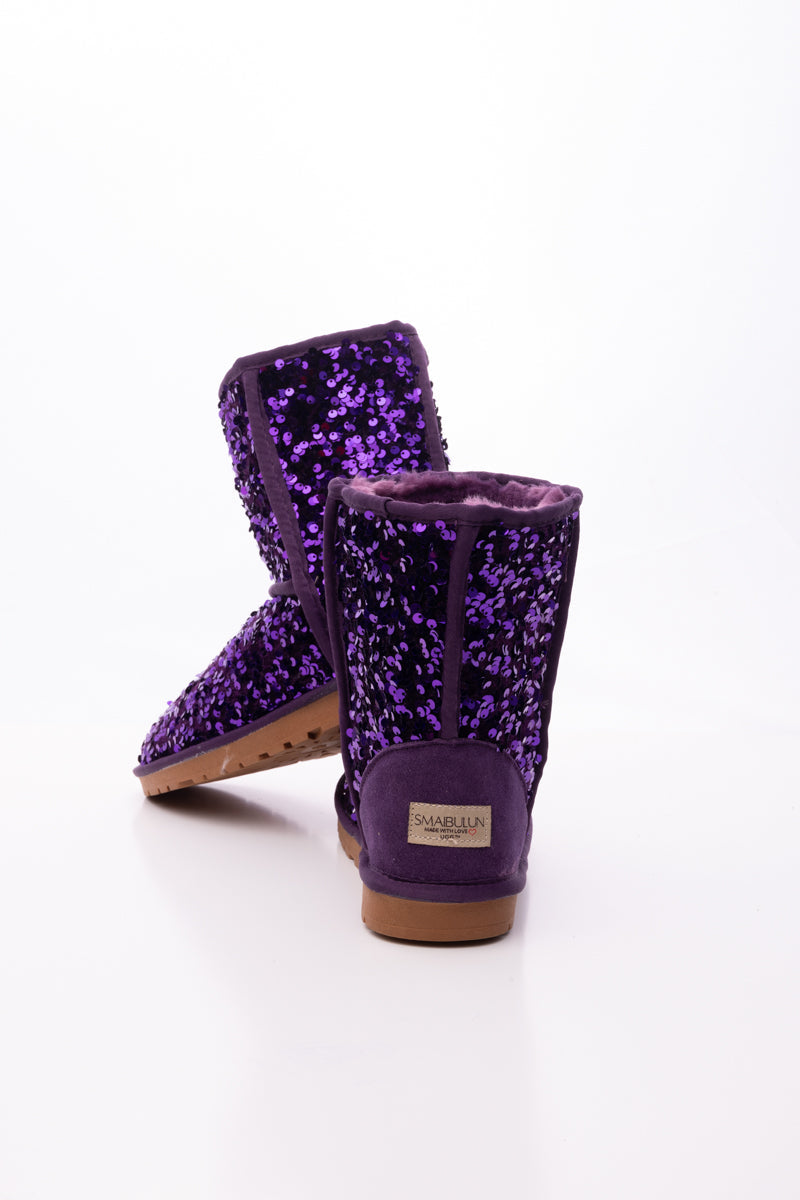 Smaibulun Ugg | Dallas Glam Sequin Shearling Boots - Purple