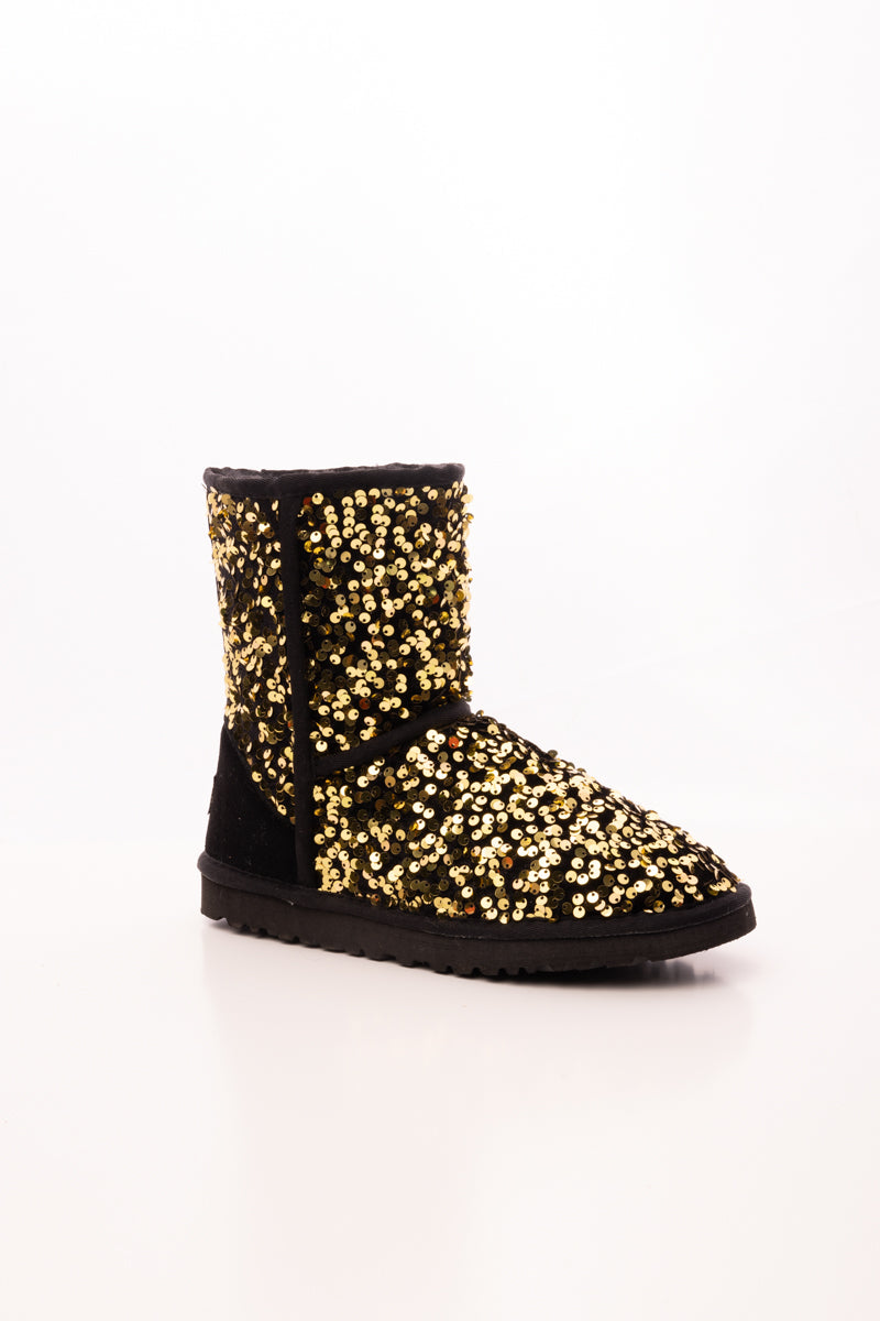 Smaibulun Ugg | Dallas Glam Sequin Shearling Boots - Gold