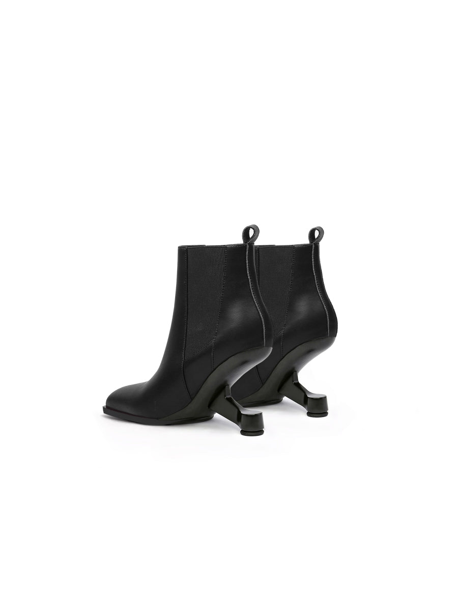 JadyRose | HARPER Elevator Heel Black Leather Chelsea Boot