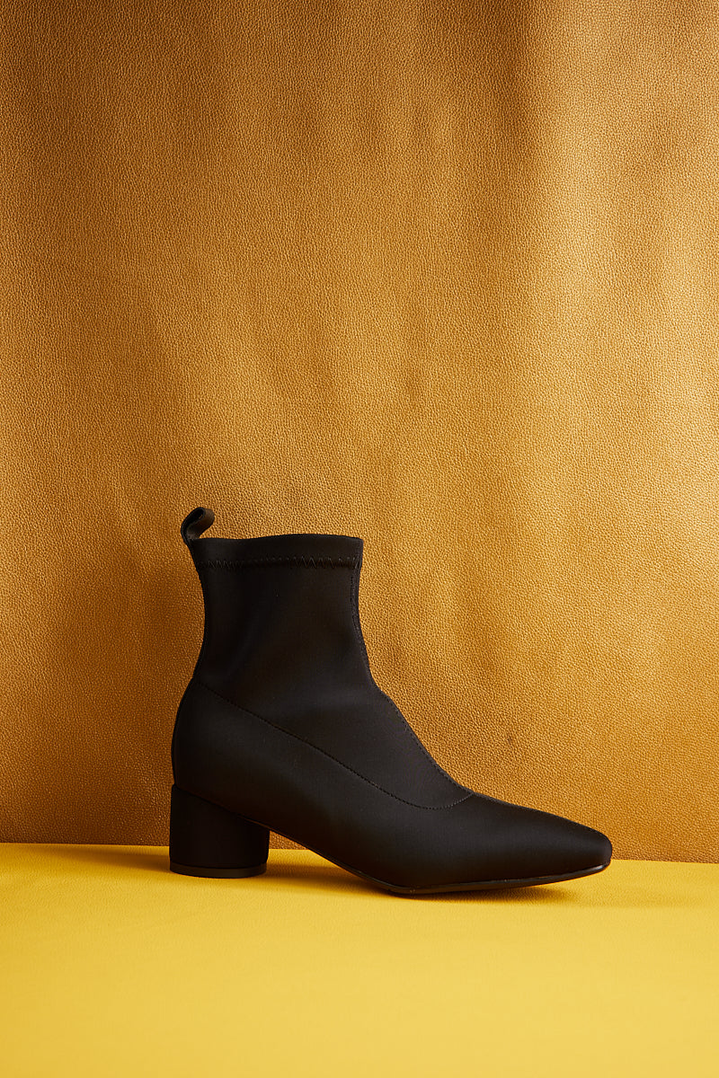 Jady Rose | Slick Chick Sock Ankle Boot - Black