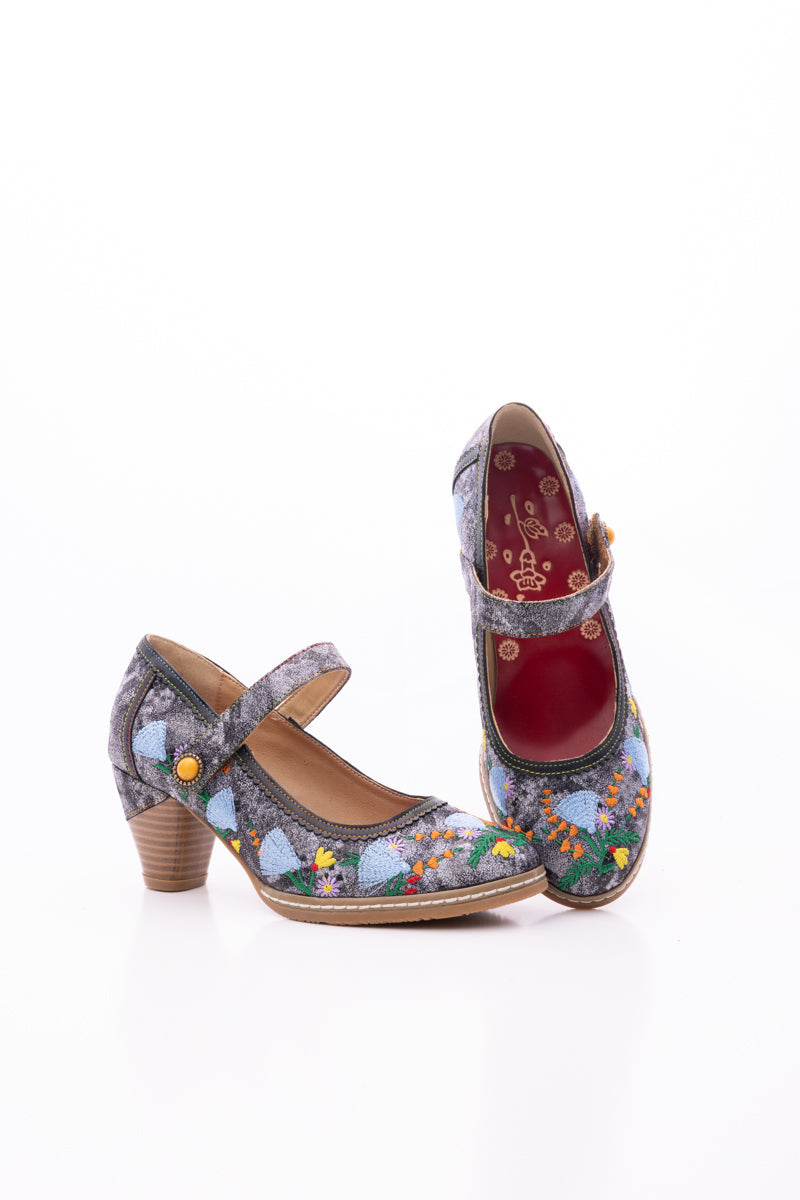 SOFFIA | GEORGINA FLORAL LEATHER PUMP