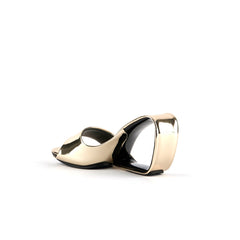 Jady Rose | Set It Straight Leather Wedge Slide - Gold