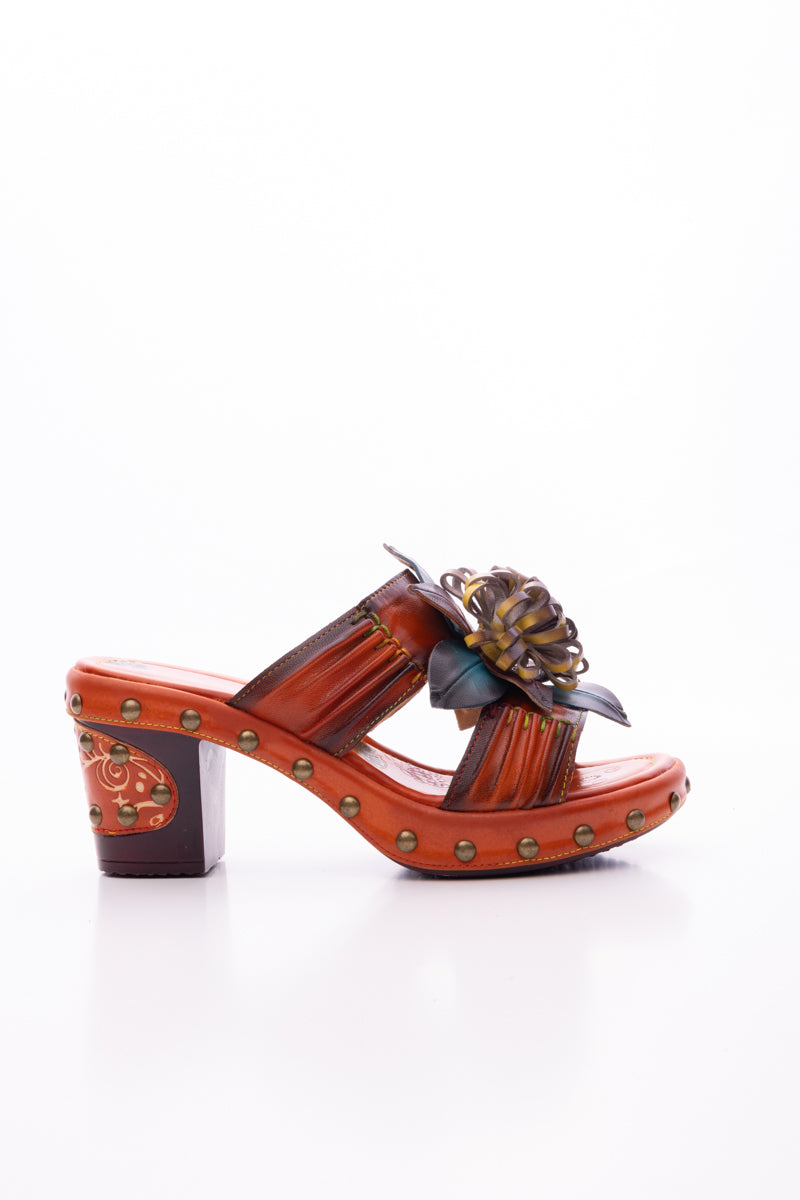 SOFFIA | WISH UPON A DREAM STUDDED FLORAL LEATHER MULE