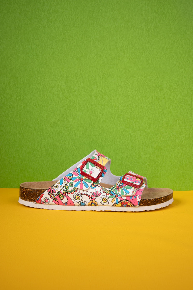 MAIBULUN | Lovey Dovey Floral Printed Double Strap Sandal