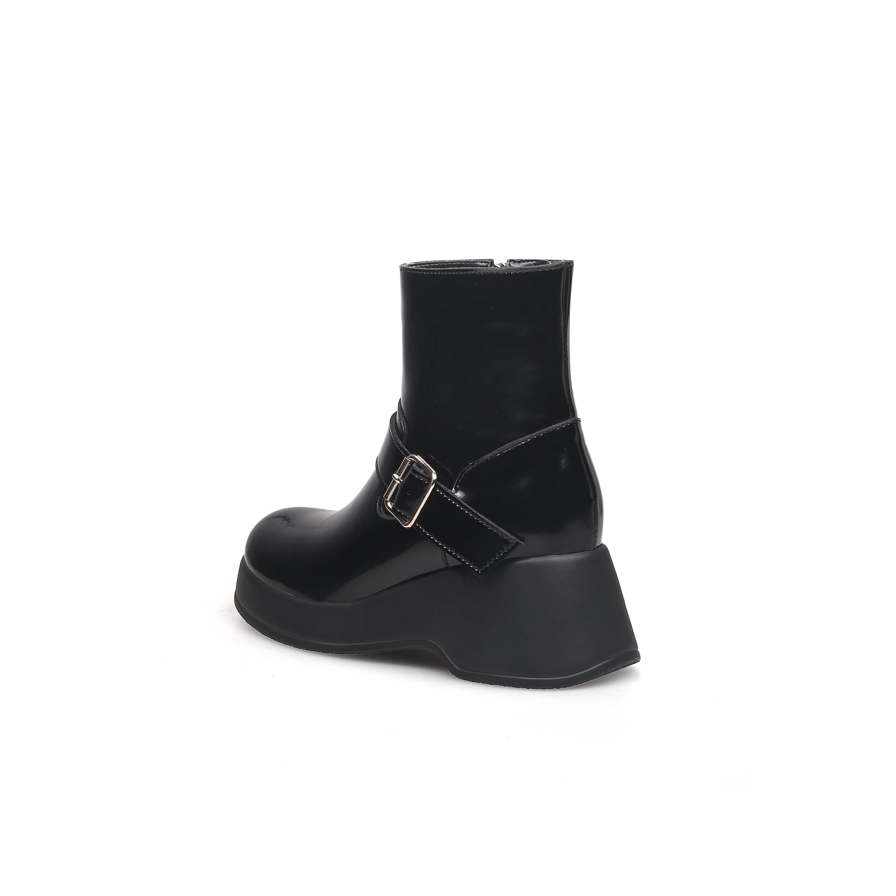 JADY ROSE | PAINT LEATHER BUCKLE UP COMBAT BOOT