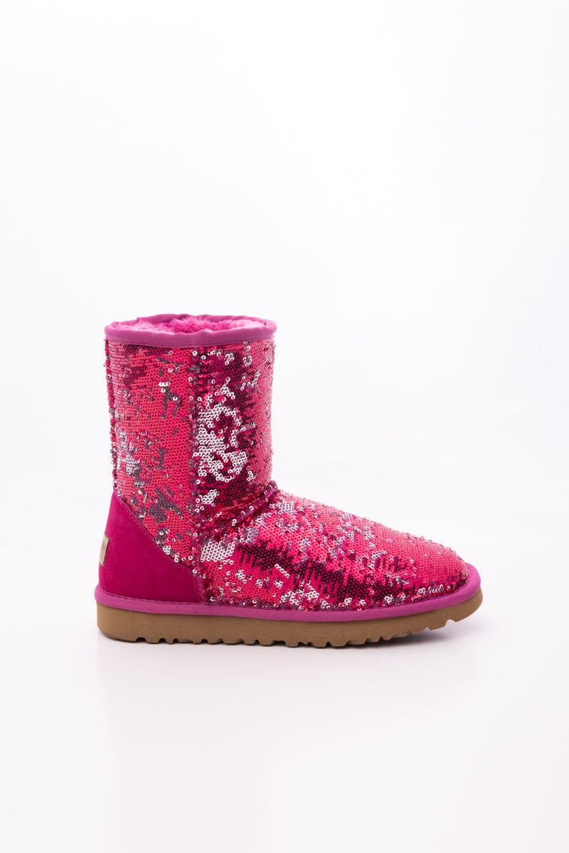 Smaibulun Ugg | Dallas Glam Sequin Shearling Boots - Rose Pink