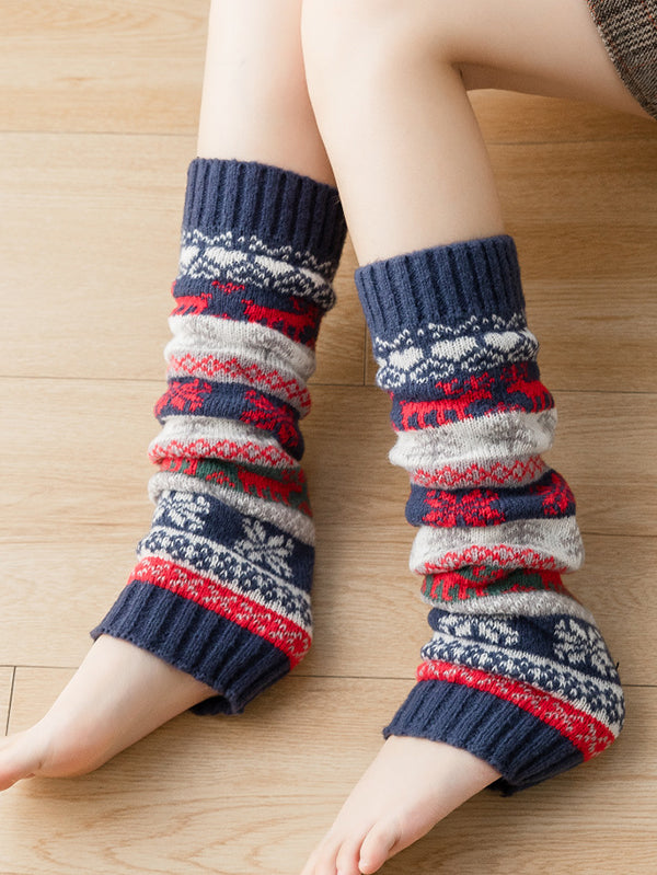 Knitting Keep Warm Printed Leg Warmers Accessories