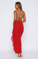 Carmen Flare - Halter Backless Maxi Dress