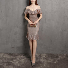 V Neck Little Evening Dress – Elegant Short Socialite Nightclub Women’s Party Dress