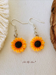 Vintage Sunflower Flower Earrings