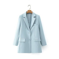 Spring Single Breasted Women Blazer Neutral Shorts Set – Chic and Versatile Style