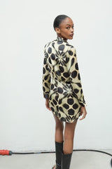 Spring Street Geometric Abstract Pattern Printed Dress