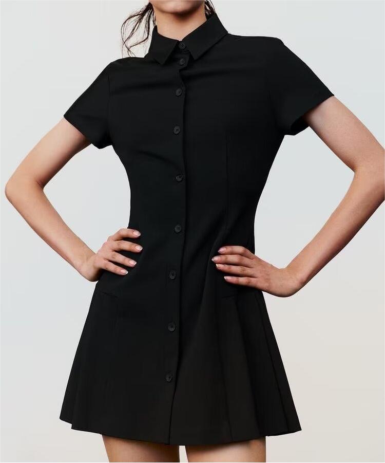 Spring Women Clothing Casual Shirt Mini Dress