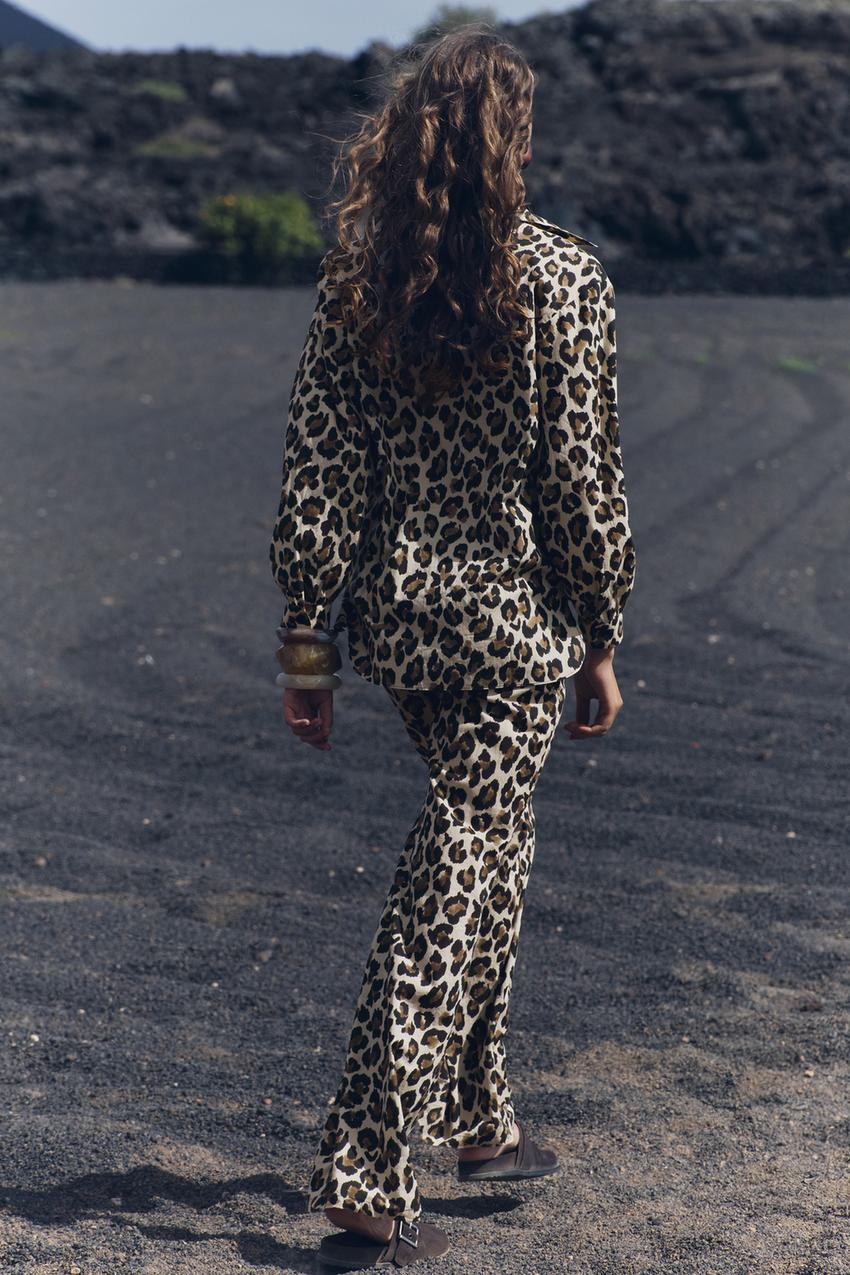 Women Spring Festival Leopard Shirt Leopard Pants Suit