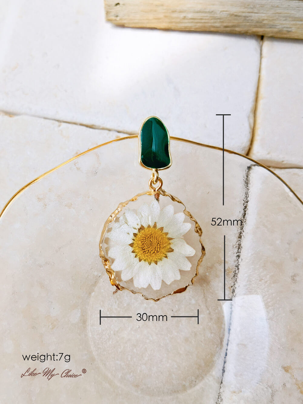 Gold edged daisy earrings