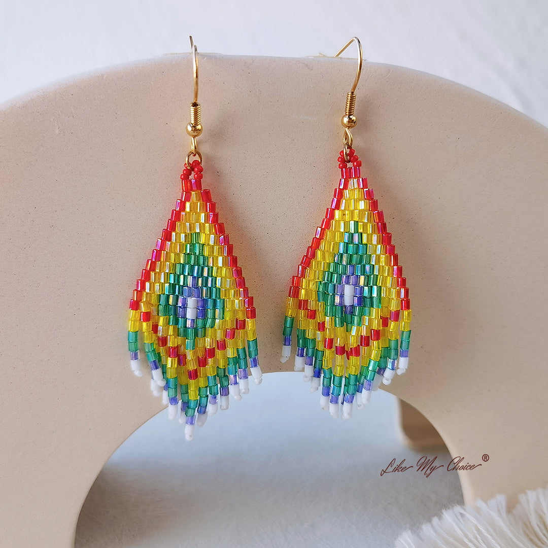 Beaded Tassel Boho Earrings