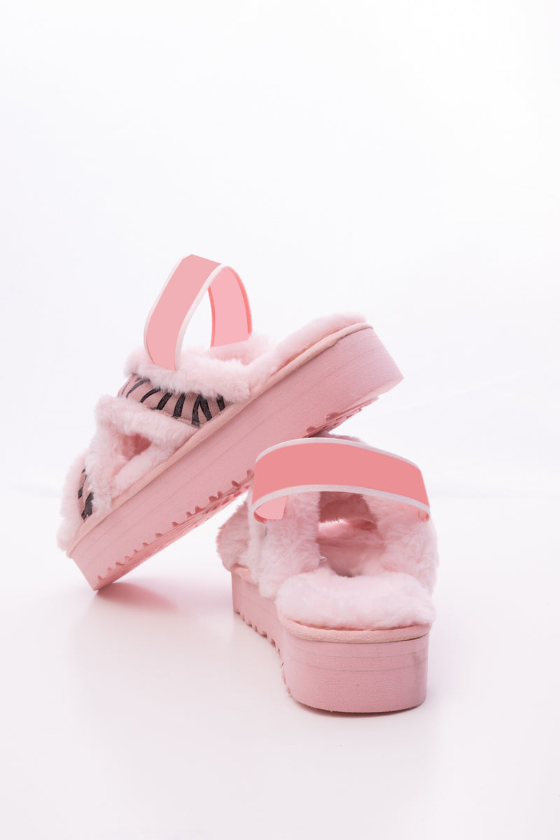 Smaibulun Ugg | Roar Wool Lined Criss-Cross Strap Slipper - Pink