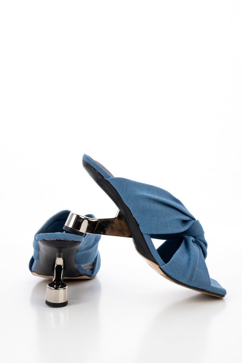 JADY ROSE | EVREN TWIST UPPER DENIM SANDAL- BLUE