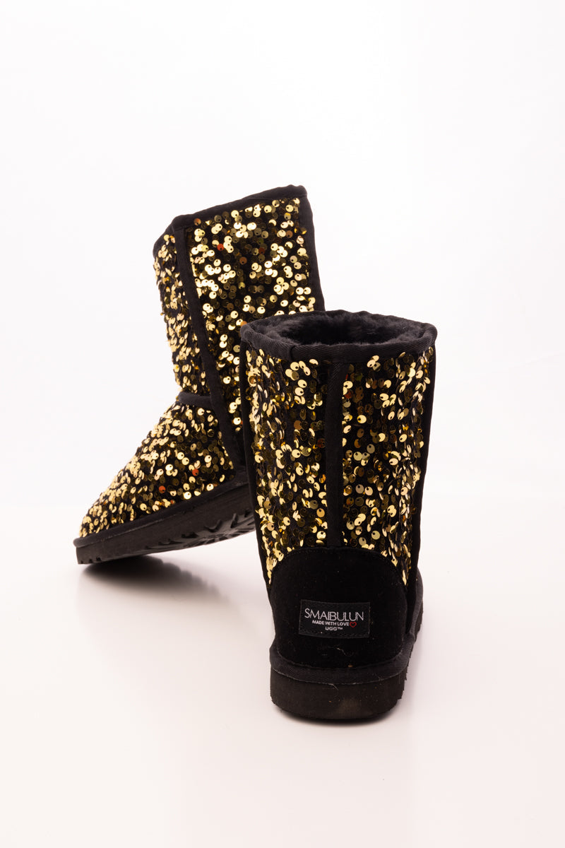 Smaibulun Ugg | Dallas Glam Sequin Shearling Boots - Gold