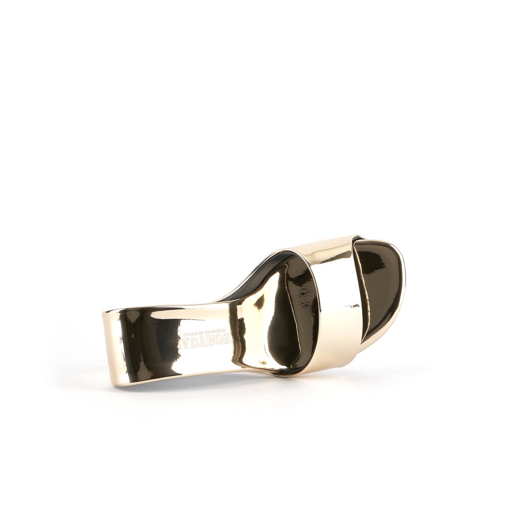 Jady Rose | Set It Straight Leather Wedge Slide - Gold