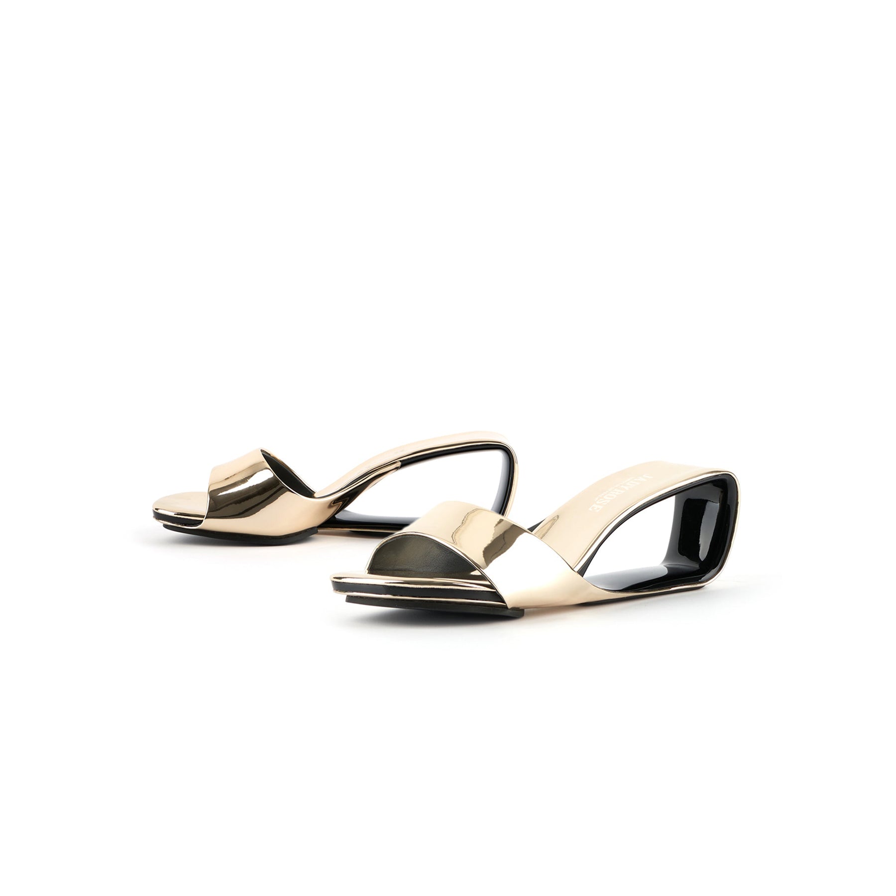 JADY ROSE | MADEMOISELLE BELLE LEATHER WEDGE SLIDE - GOLD