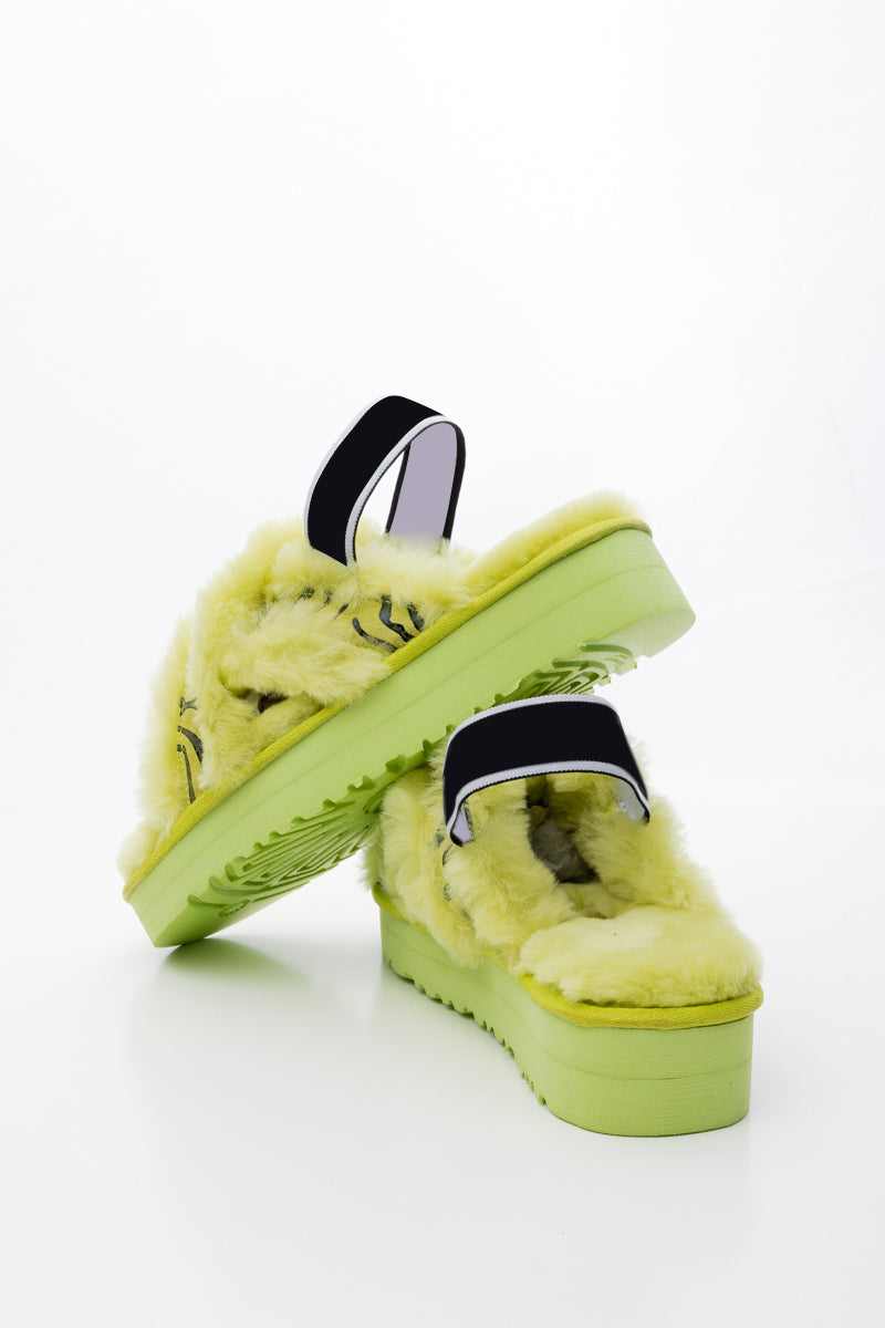 Smaibulun Ugg | Roar Wool Lined Criss-Cross Strap Slipper - Green