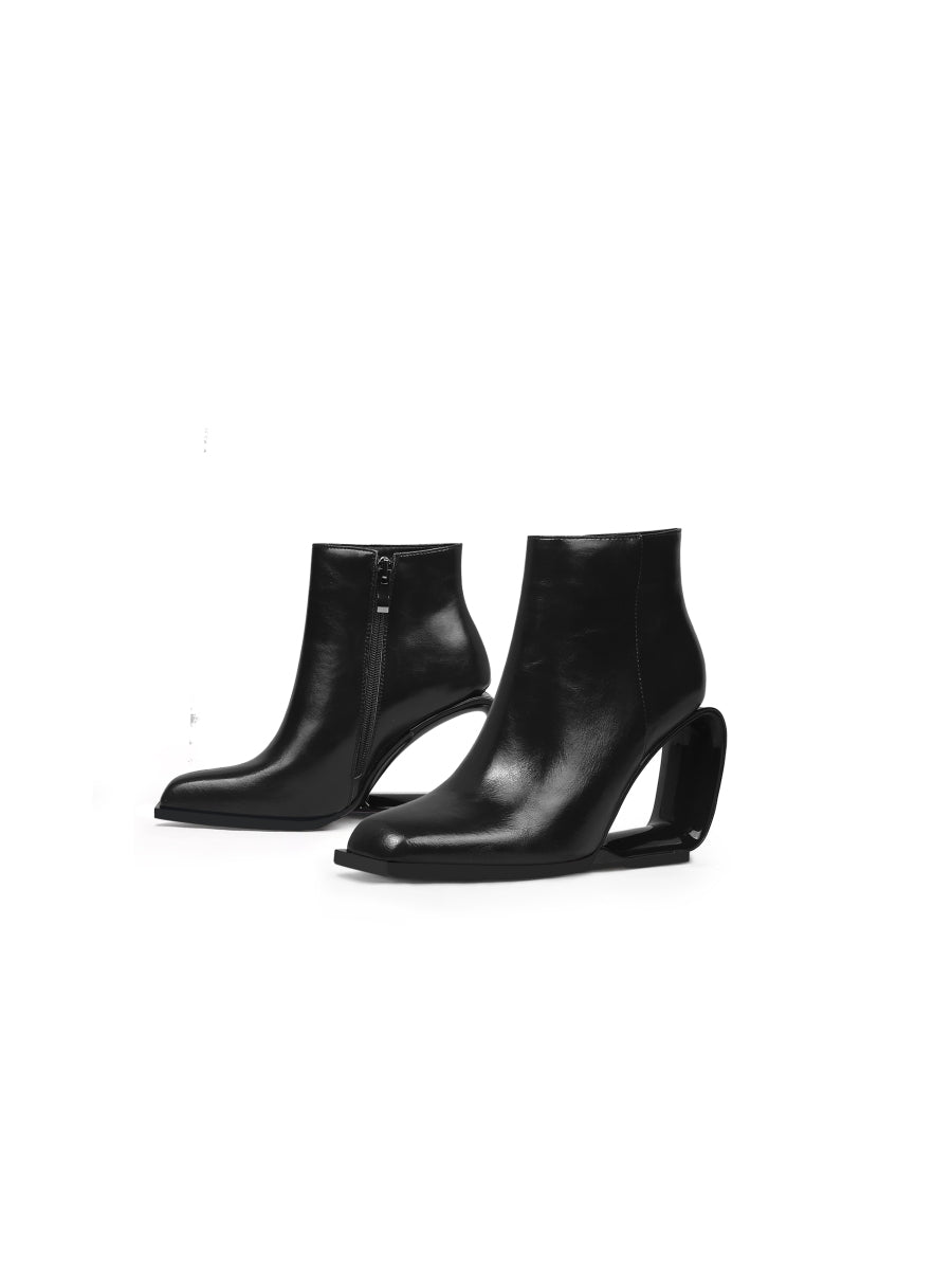 JadyRose | FIREPLACE Wedge-Heel Back Leather Ankle Boot