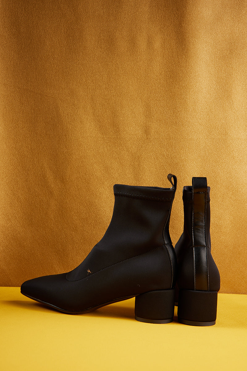 Jady Rose | Slick Chick Sock Ankle Boot - Black