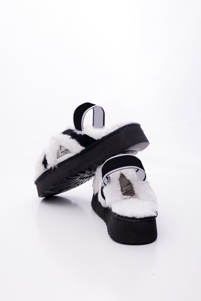 Smaibulun Ugg | Roar Wool Lined Criss-Cross Strap Slipper - White