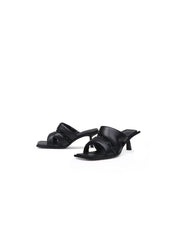 JadyRose | Black Puffy Upper Kitten Heels